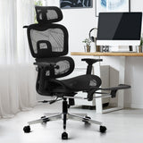 Oikiture Ergonomic Office Chair Mesh Executive Seat Black - Close-Up Angle