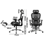 Oikiture Ergonomic Office Chair Mesh Executive Seat Black