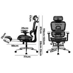 Oikiture Ergonomic Office Chair Mesh Executive Seat Black, image 4