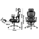 Oikiture Ergonomic Office Chair Mesh Executive Seat Black - Top-Down View