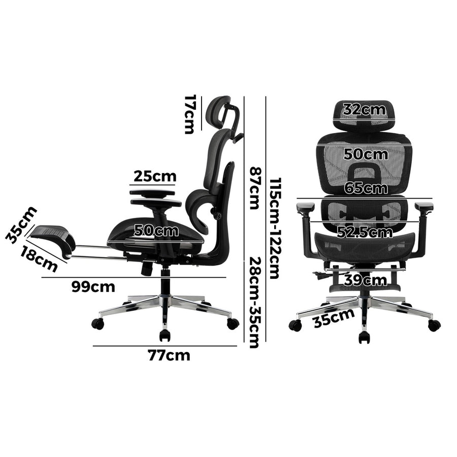 Oikiture Ergonomic Office Chair Mesh Executive Seat Black, image 4