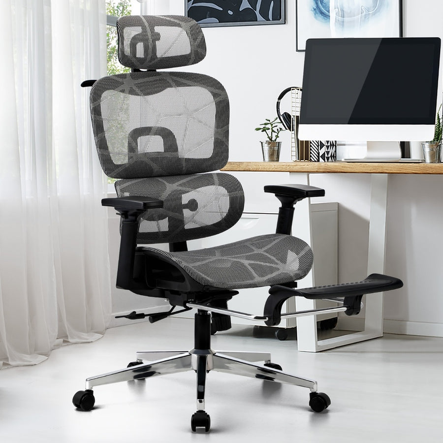 Oikiture Ergonomic Office Chair Mesh Executive Seat BK&GY