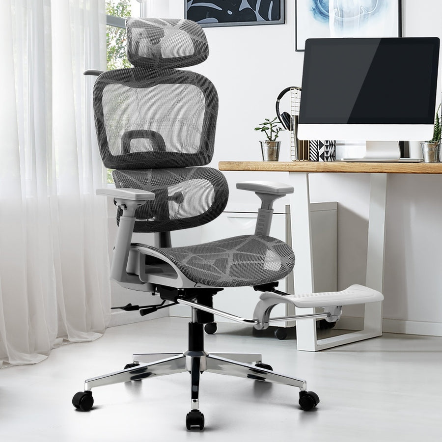 Oikiture Ergonomic Office Chair Mesh Executive Seat Grey
