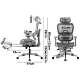 Oikiture Ergonomic Office Chair Mesh Executive Seat Grey - Low Angle