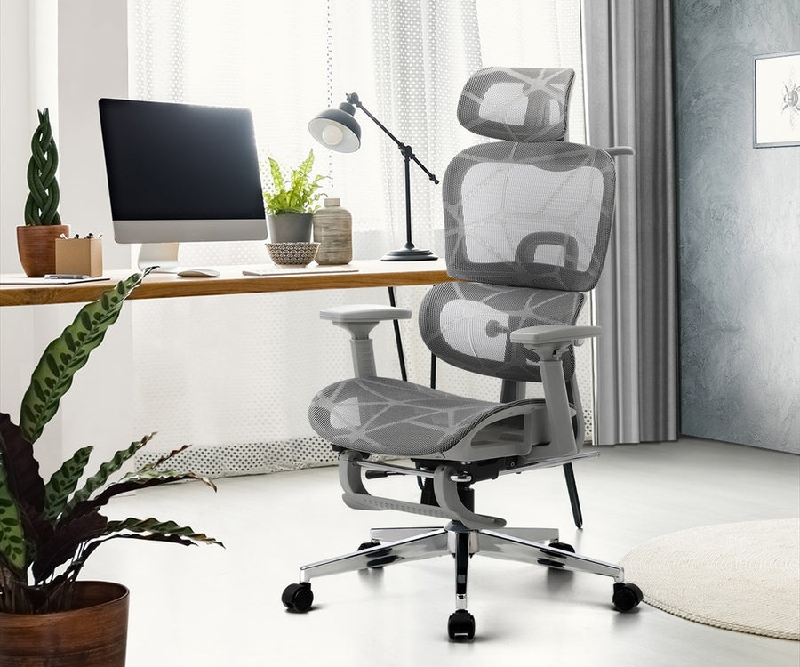 Oikiture Ergonomic Office Chair Mesh Executive Seat Grey