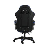 Oikiture Gaming Chair with Footrest and Massage Pillow Black&Blue