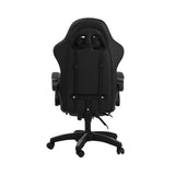 Oikiture Gaming Chair with Footrest and Massage Pillow Black&Grey - Side View