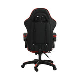 Oikiture Gaming Chair with Footrest and Massage Pillow Black&Red