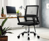 Oikiture Mesh Office Chair Executive Computer Seat Black - Front View