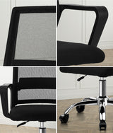 Oikiture Mesh Office Chair Executive Computer Seat Black - Extra Image