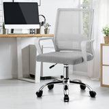 Oikiture Mesh Office Chair Executive Computer Seat White - Rear View