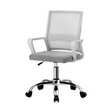 Oikiture Mesh Office Chair Executive Computer Seat White - Close-Up Angle
