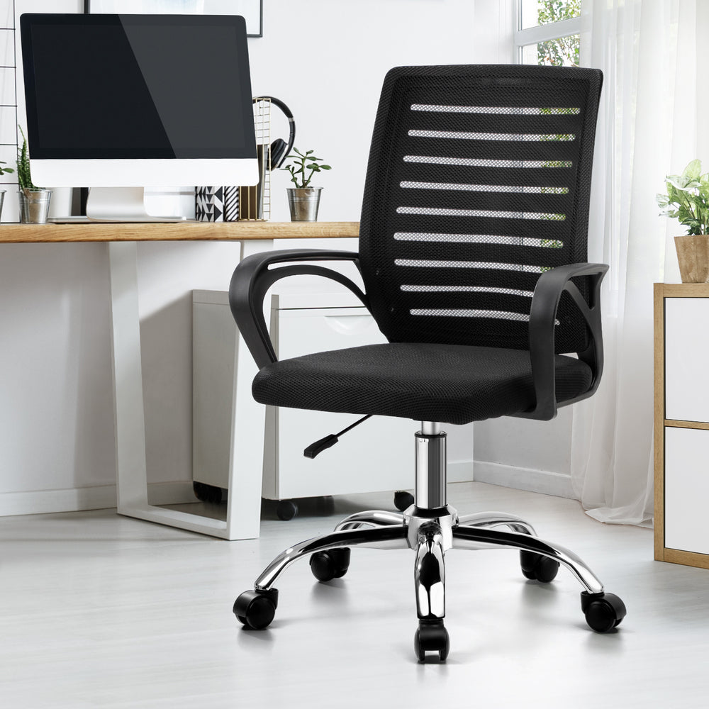 Oikiture Mesh Office Chair Breathable Backrest Black