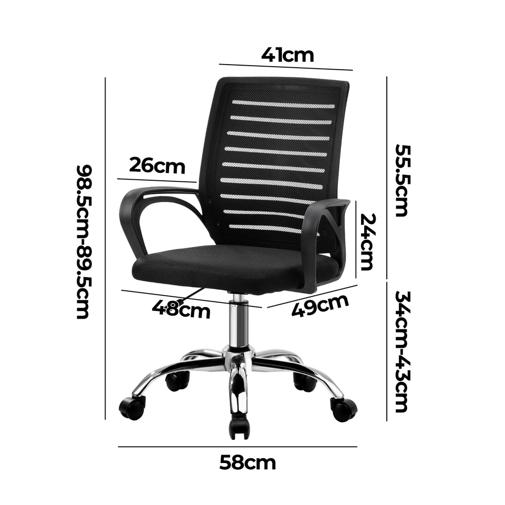 Oikiture Mesh Office Chair Breathable Backrest Black