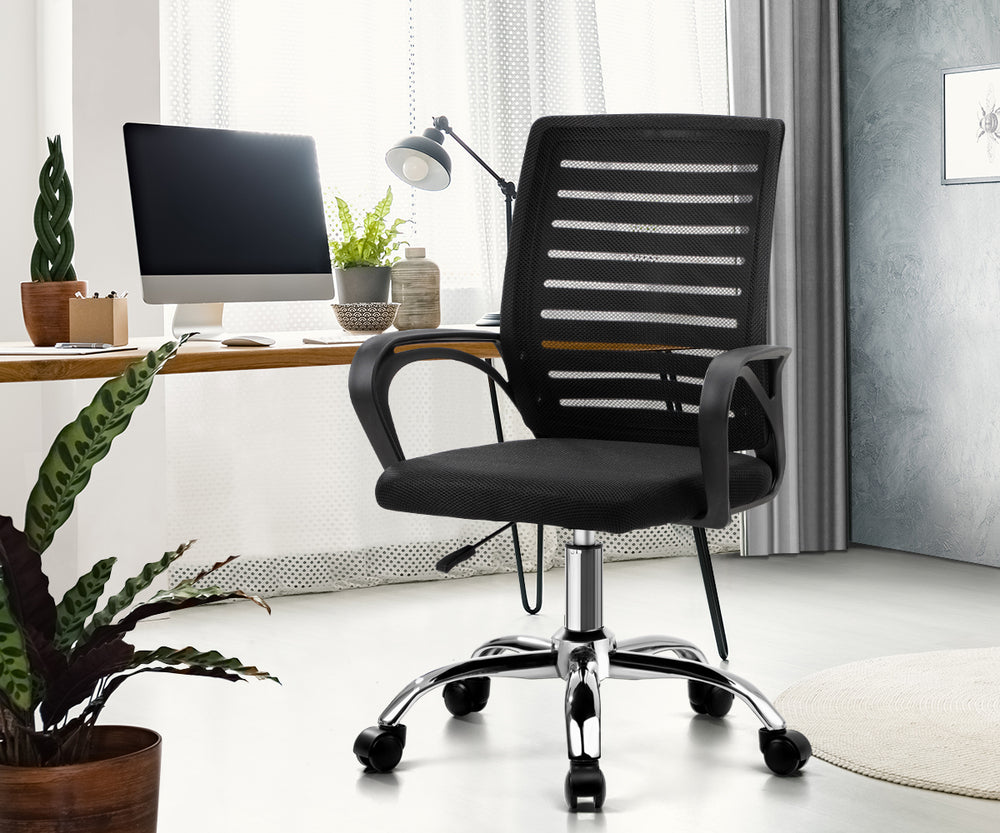 Oikiture Mesh Office Chair Breathable Backrest Black