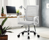 Oikiture Mesh Office Chair Breathable Backrest White - Top-Down View