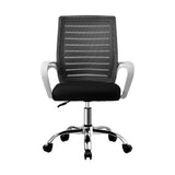 Oikiture Mesh Office Chair Breathable Backrest White & Black