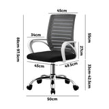 Oikiture Mesh Office Chair Breathable Backrest White & Black - Extra Image