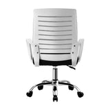 Oikiture Mesh Office Chair Breathable Backrest White & Black
