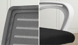 Oikiture Mesh Office Chair Breathable Backrest White & Black