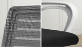 Oikiture Mesh Office Chair Breathable Backrest White & Black - Close-Up Angle