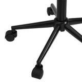 Oikiture High Back Hollow Armless Office Chair Boucle White&Black - Rear View