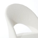 Oikiture High Back Hollow Armless Office Chair Boucle White&Black