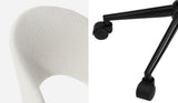Oikiture High Back Hollow Armless Office Chair Boucle White&Black - Side View