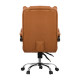 Oikiture Gaming Office Chair Massage PU Leather Adjustable Brown
