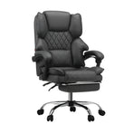 Oikiture Massage Office Chair PU Footrest Grey