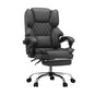 Oikiture Massage Office Chair PU Footrest Grey