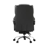 Oikiture Massage Office Chair PU Footrest Grey