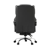 Oikiture Massage Office Chair PU Footrest Grey - Side View