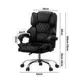 Oikiture Massage Office Chair PU Leather Black - Top-Down View