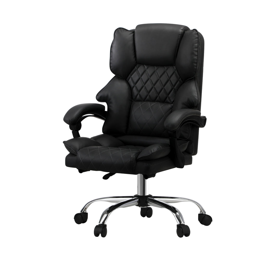 Oikiture Massage Office Chair PU Leather Black