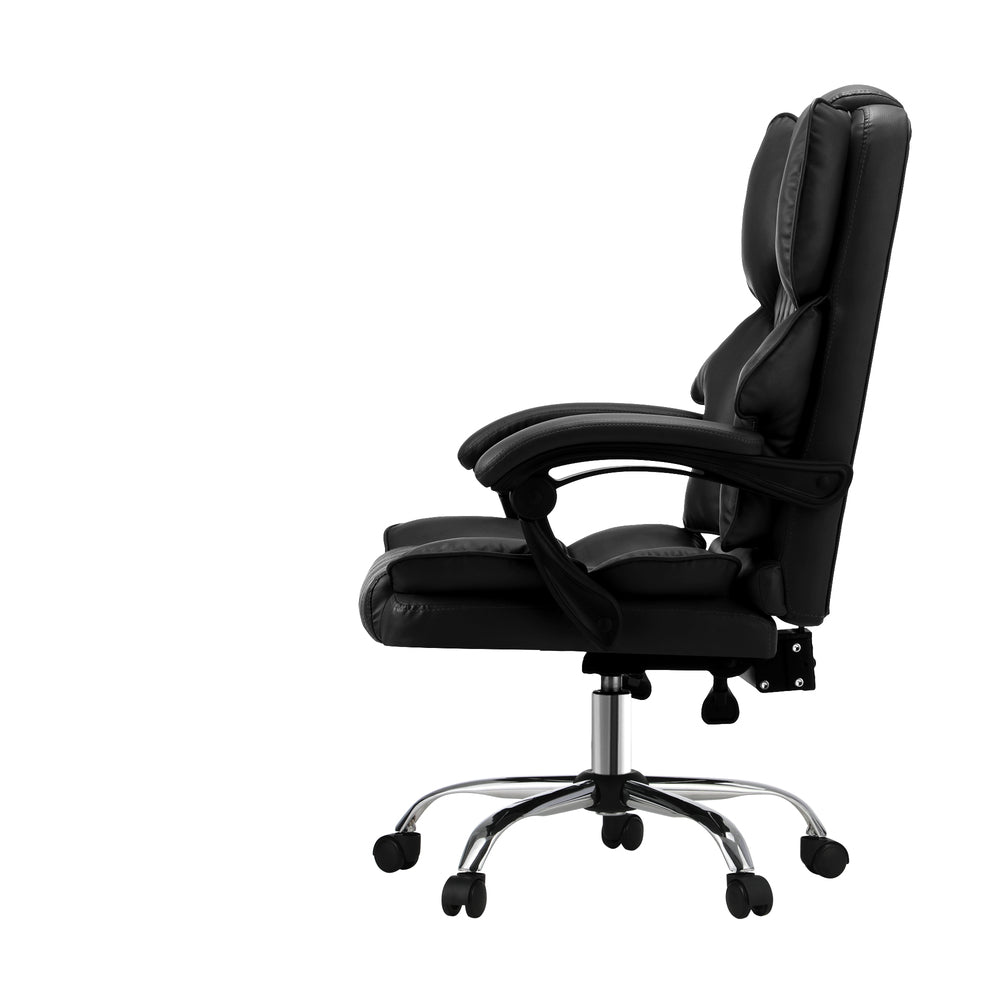 Oikiture Massage Office Chair PU Leather Black