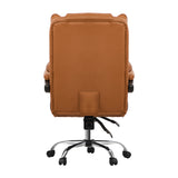 Oikiture Massage Office Chair Premium PU Leather Gaming Seat Brown - Top-Down View