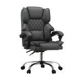 Oikiture Massage Office Chair PU Leather Seat Grey