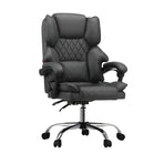 Oikiture Massage Office Chair PU Leather Seat Grey