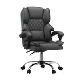 Oikiture Massage Office Chair PU Leather Seat Grey