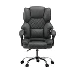 Oikiture Massage Office Chair PU Leather Seat Grey, image 3