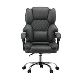 Oikiture Massage Office Chair PU Leather Seat Grey - Side View
