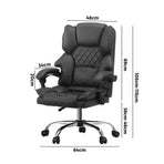 Oikiture Massage Office Chair PU Leather Seat Grey, image 5