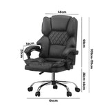 Oikiture Massage Office Chair PU Leather Seat Grey - 45-Degree Angle