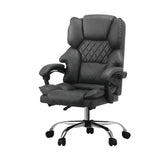 Oikiture Massage Office Chair PU Leather Seat Grey