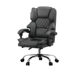 Oikiture Massage Office Chair PU Leather Seat Grey, image 2