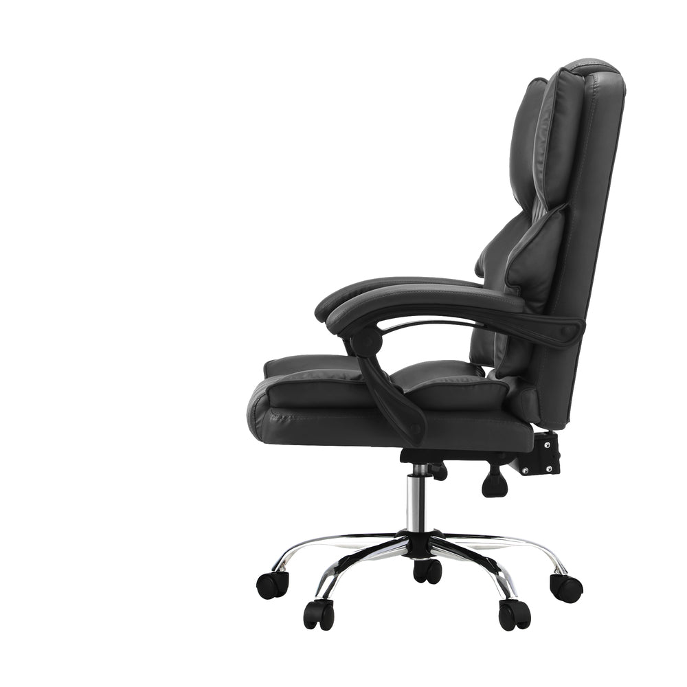 Oikiture Massage Office Chair PU Leather Seat Grey
