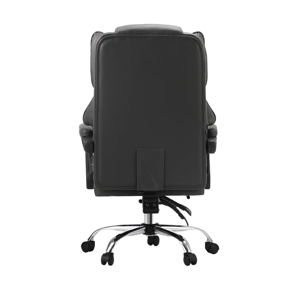 Oikiture Massage Office Chair PU Leather Seat Grey
