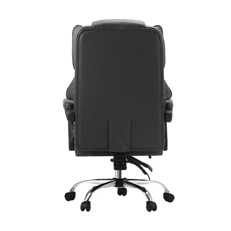 Oikiture Massage Office Chair PU Leather Seat Grey, image 4