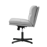 Oikiture Mid Back Armless Office Chair Wide Seat Linen Grey - Extra Image